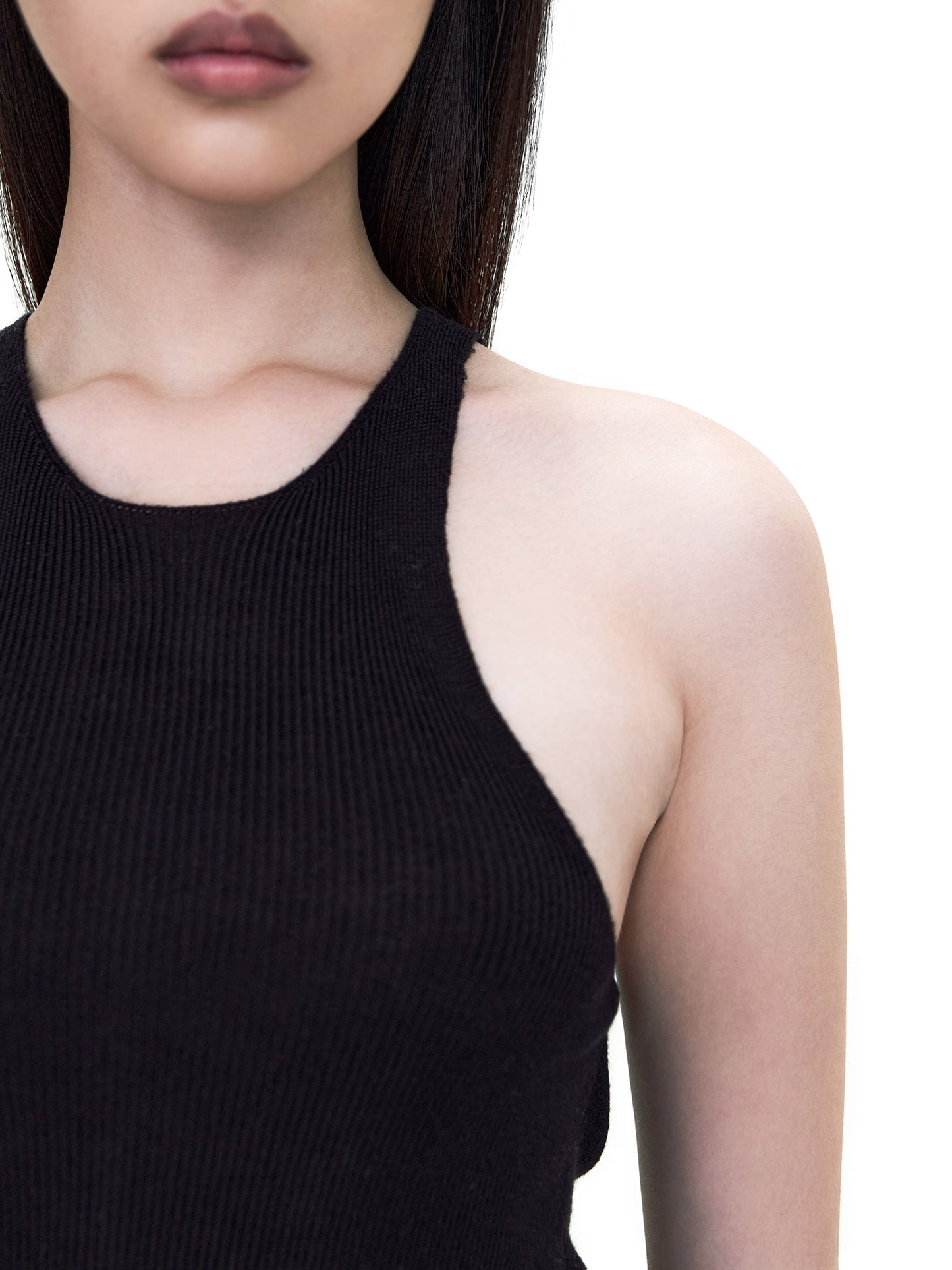 Black Slim Knit Tank Top