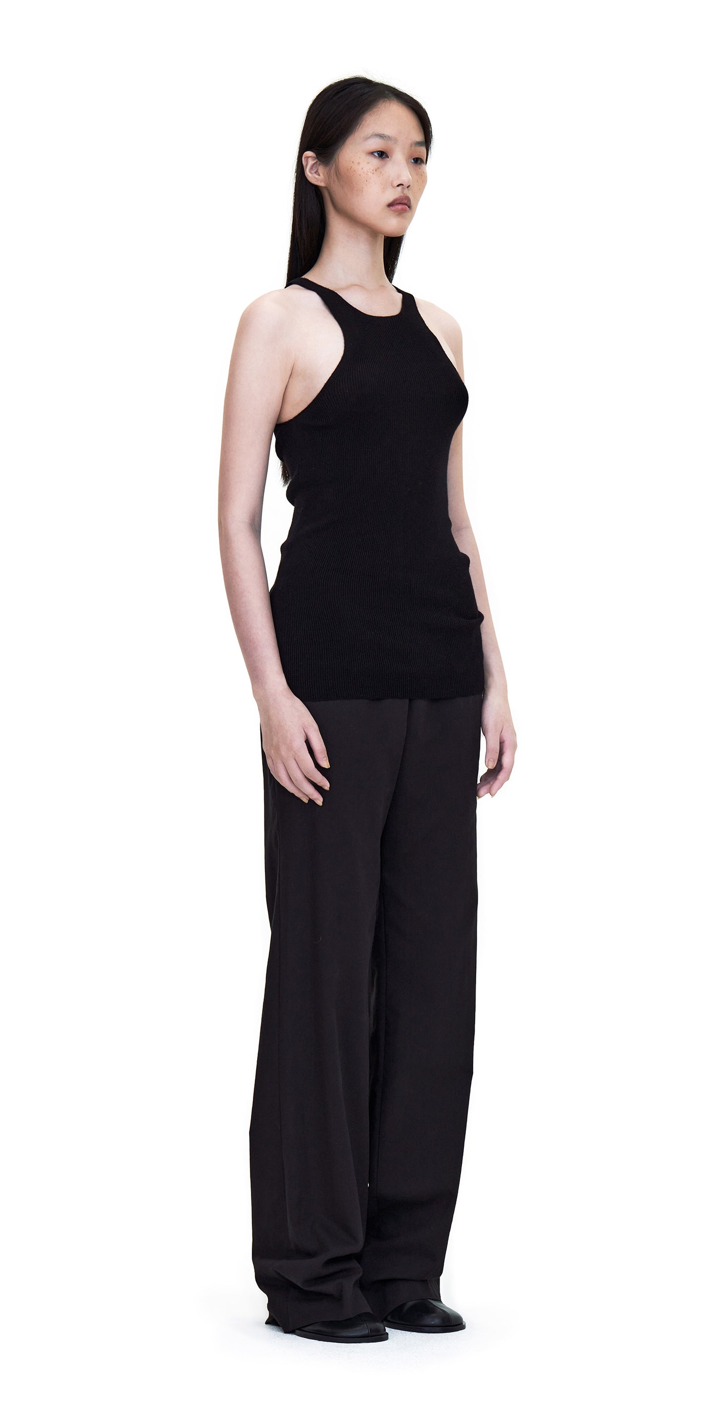 Black Slim Knit Tank Top