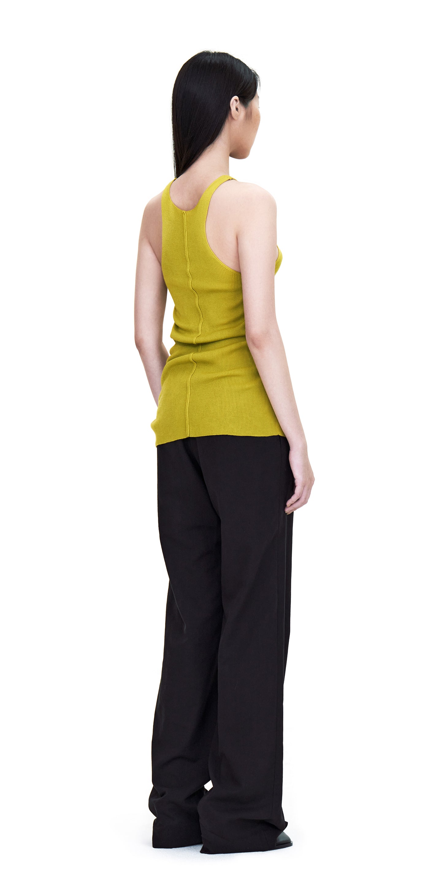 Green Slim Knit Tank Top