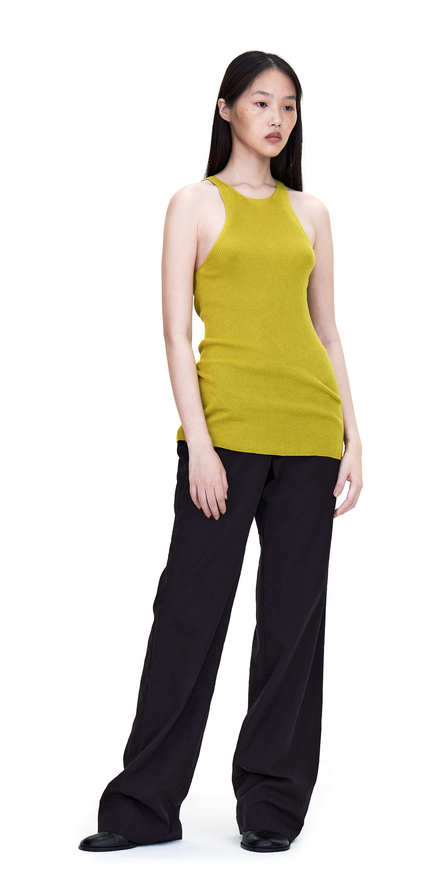 Green Slim Knit Tank Top