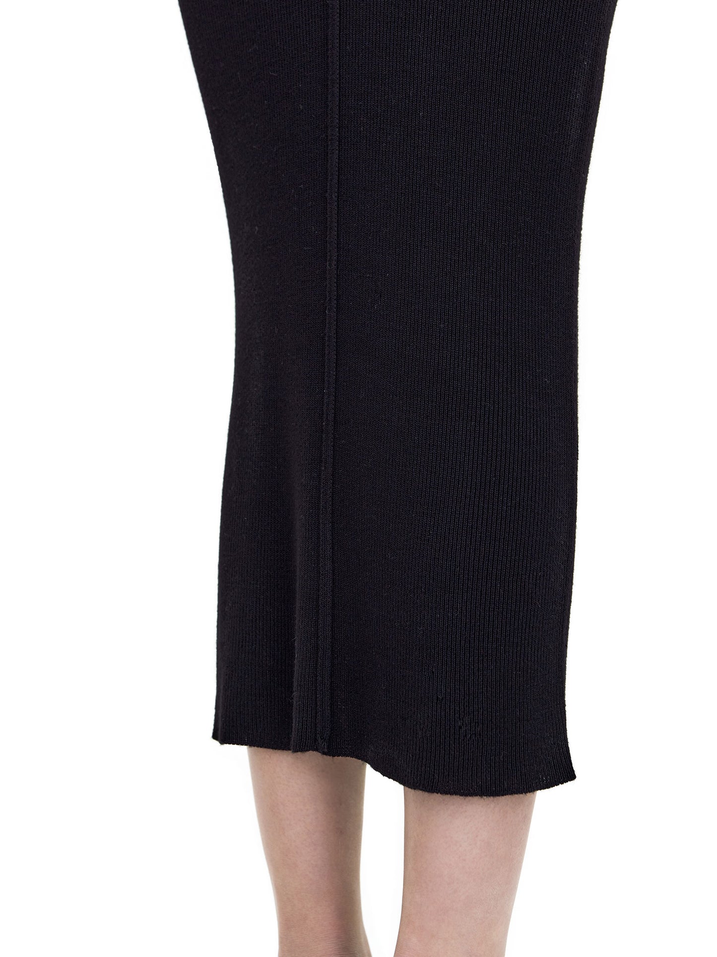 BLACK SLIM LONG KNIT TANK DRESS