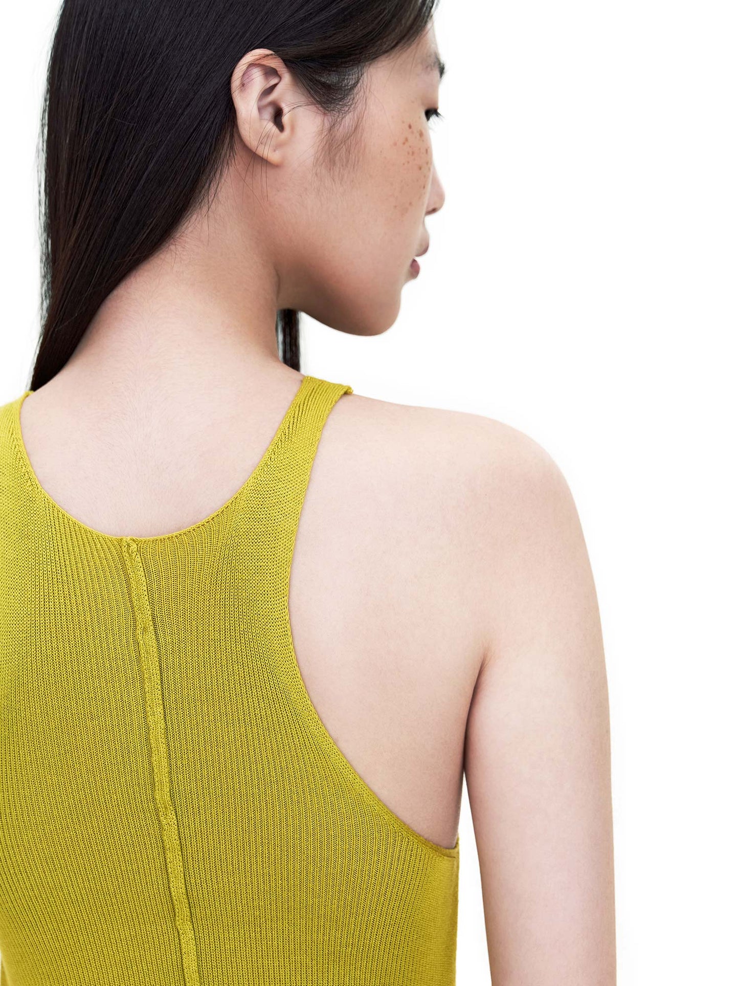GREEN SLIM LONG KNIT TANK DRESS
