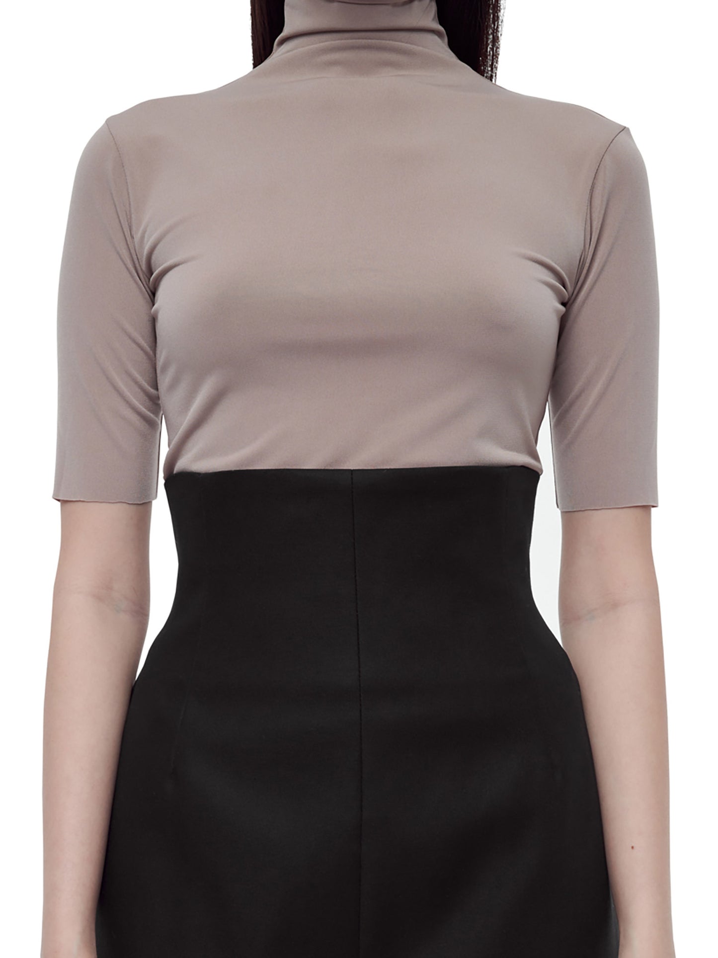 BLACK HIGH-WAIST LONG SKIRT