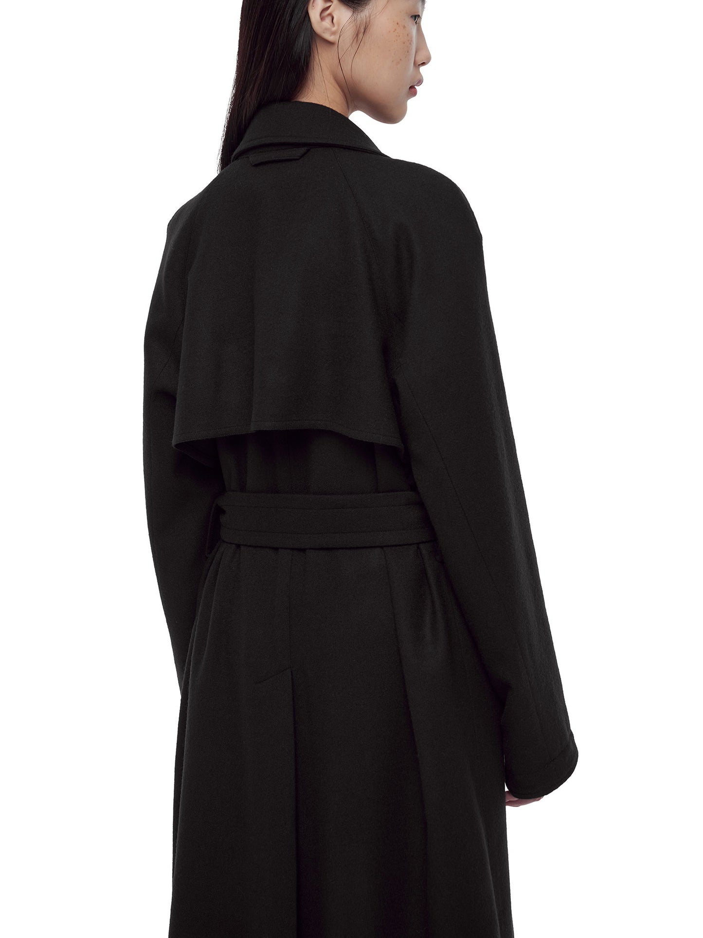BLACK MAXI TRENCH COAT