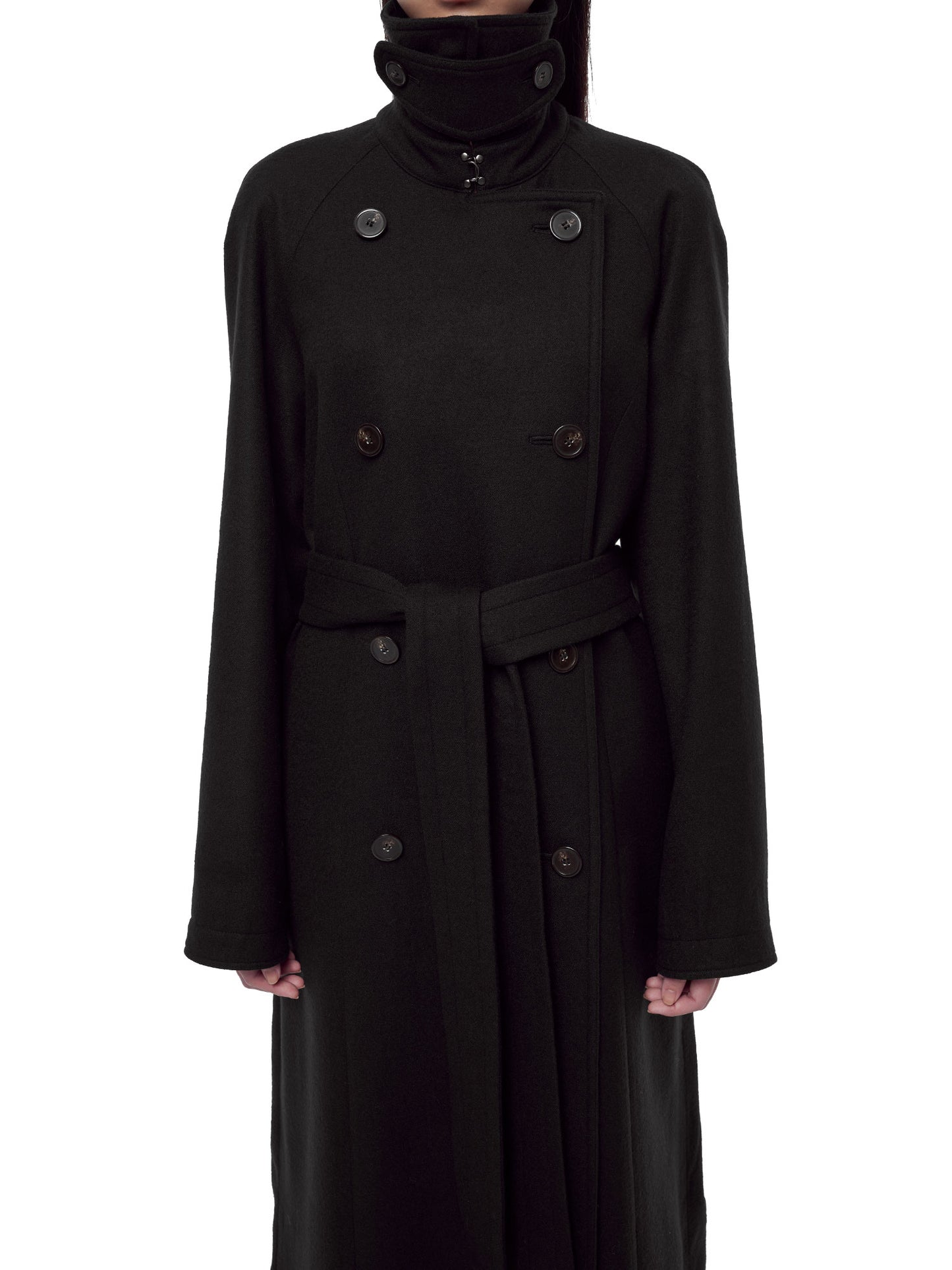 BLACK MAXI TRENCH COAT