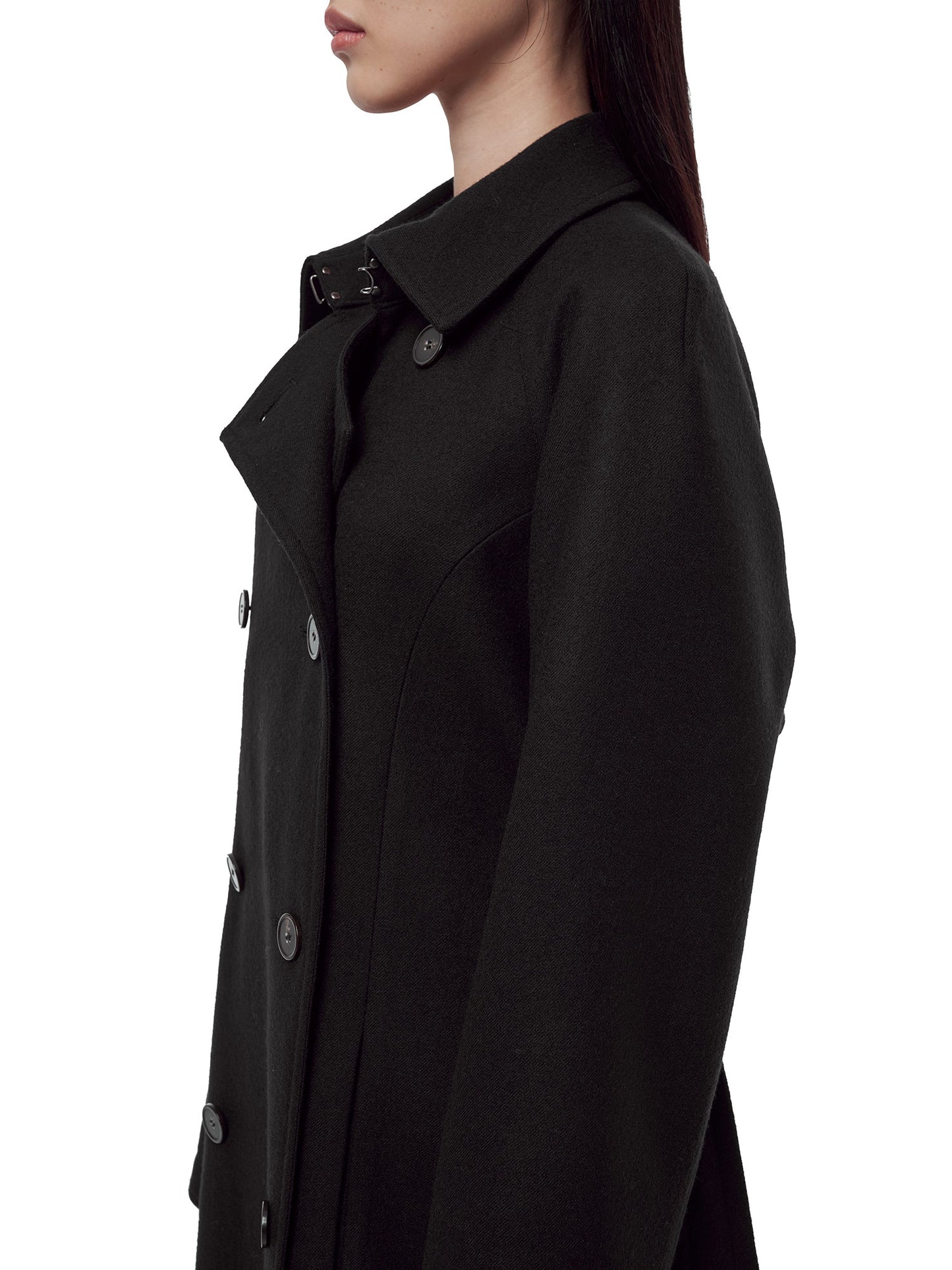 BLACK MAXI TRENCH COAT