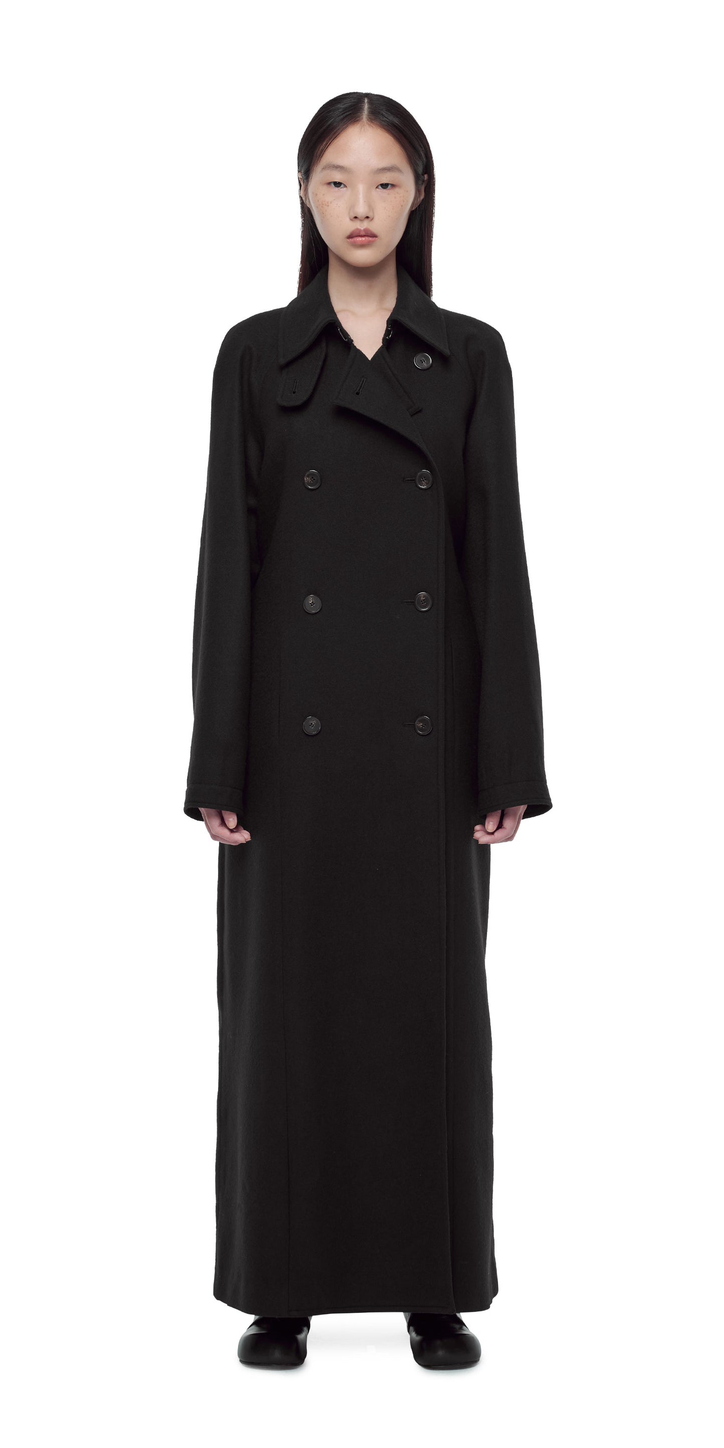 BLACK MAXI TRENCH COAT