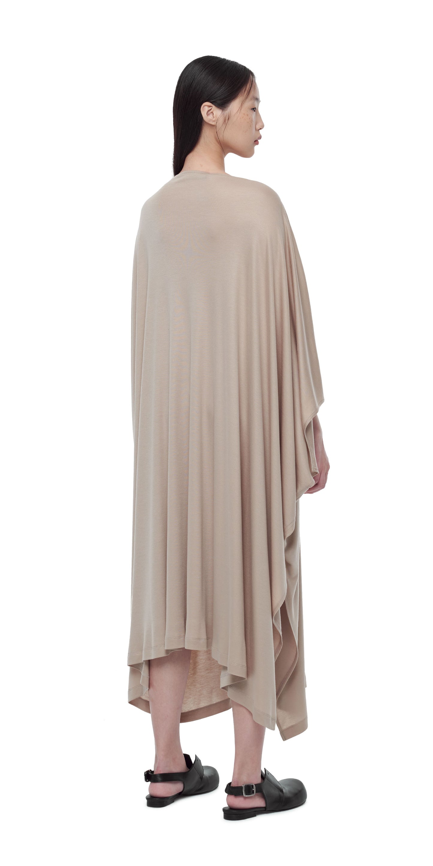 NUDE KNIT OVERSIZED SQUARE DRESS