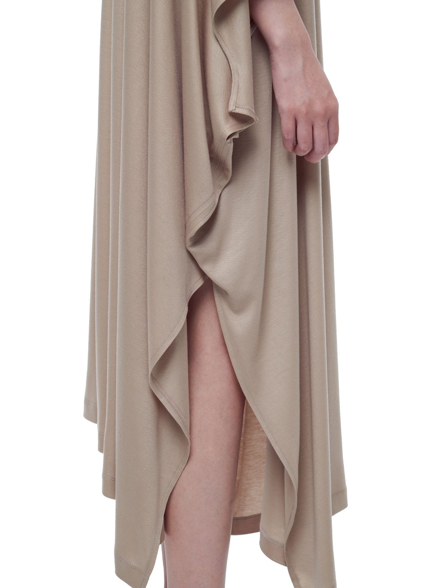 NUDE KNIT OVERSIZED SQUARE DRESS