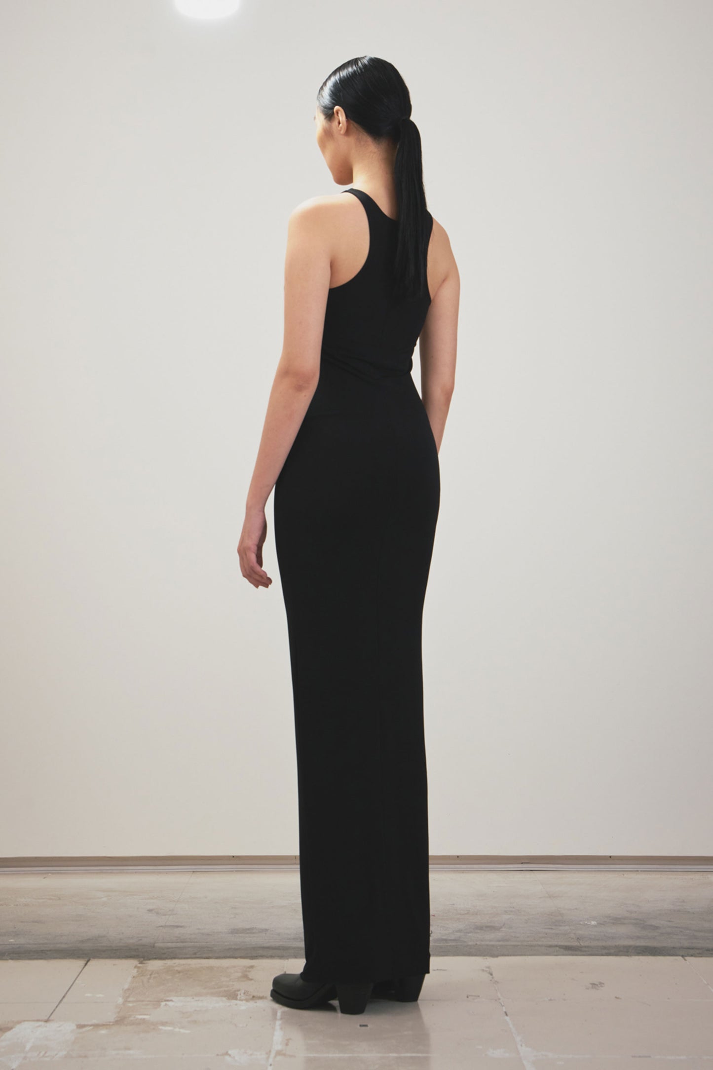 BLACK SKINNY MAXI TANK DRESS