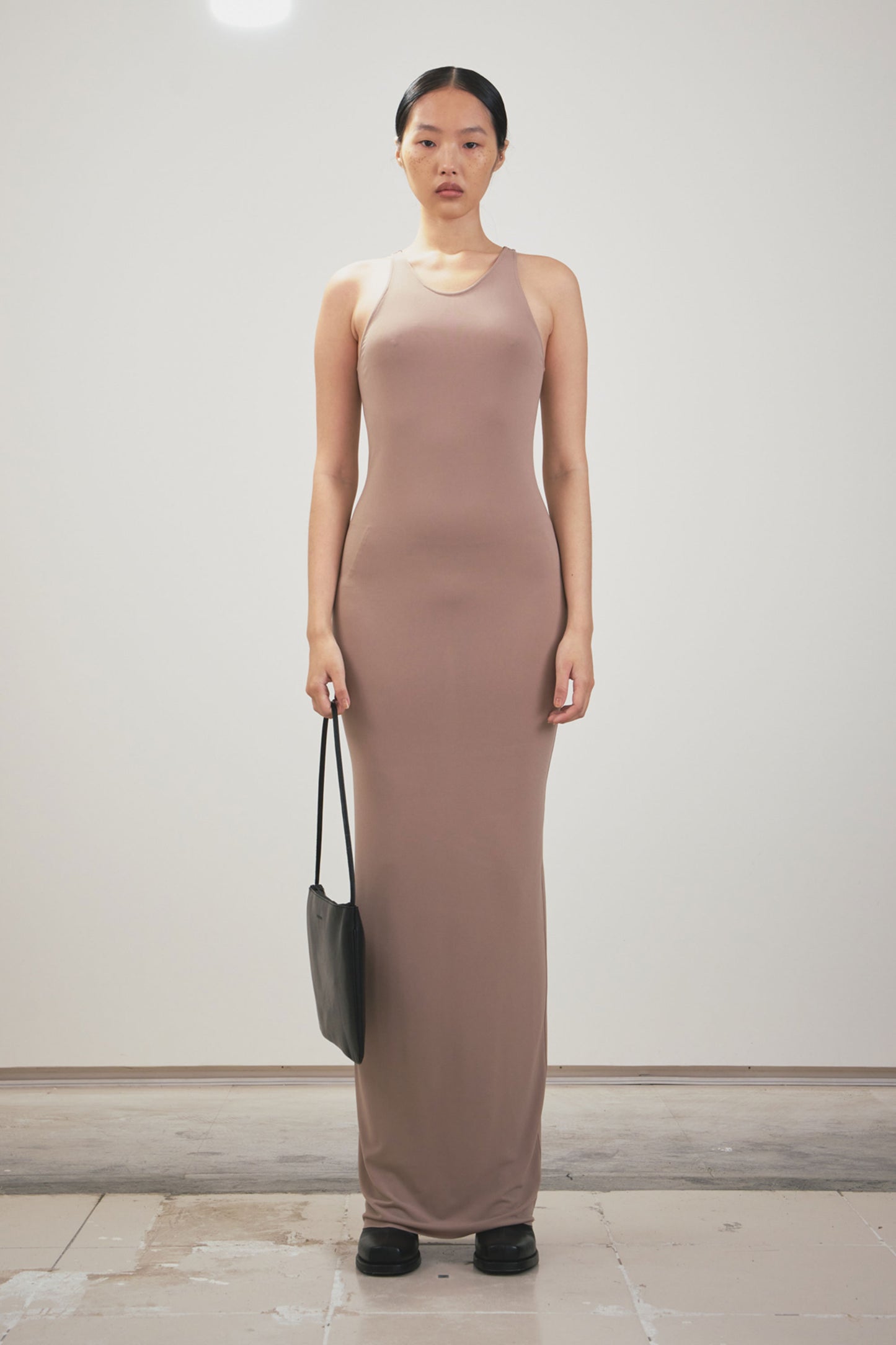 NUDE SKINNY MAXI TANK DRESS
