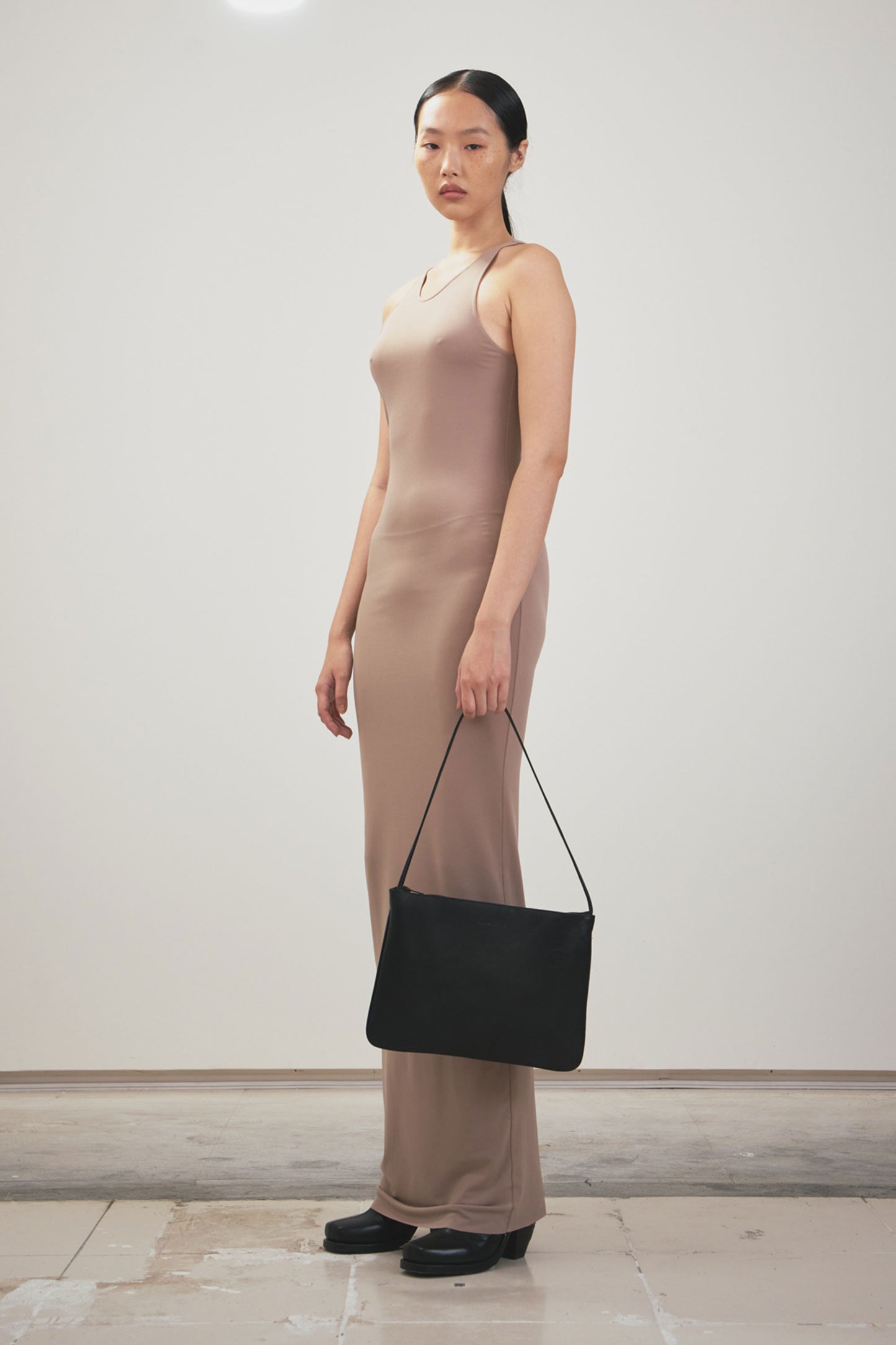 NUDE SKINNY MAXI TANK DRESS