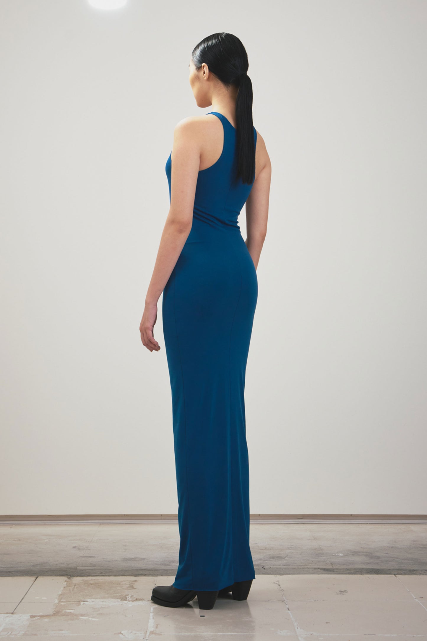TEAL SKINNY MAXI TANK DRESS