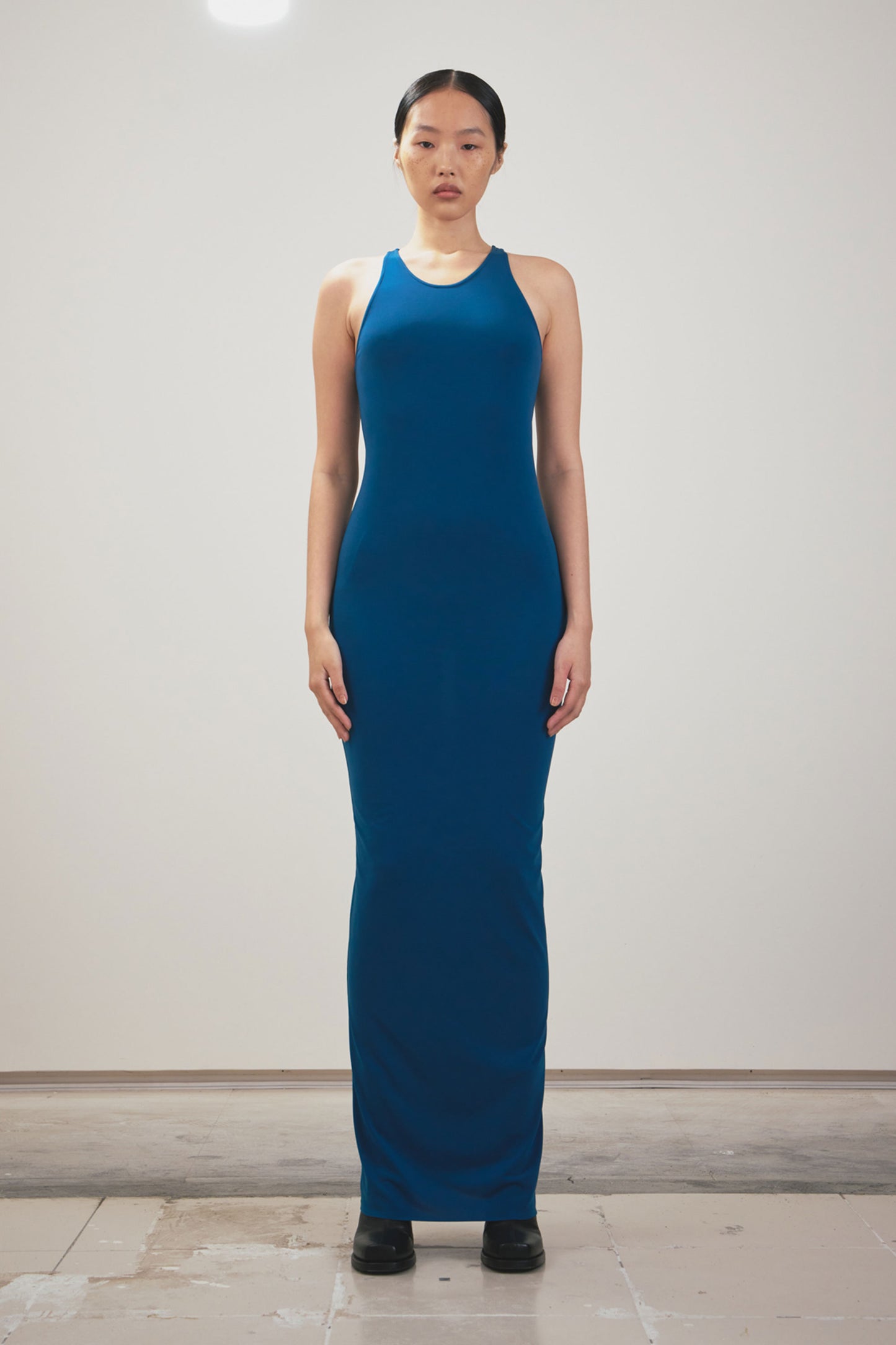 TEAL SKINNY MAXI TANK DRESS