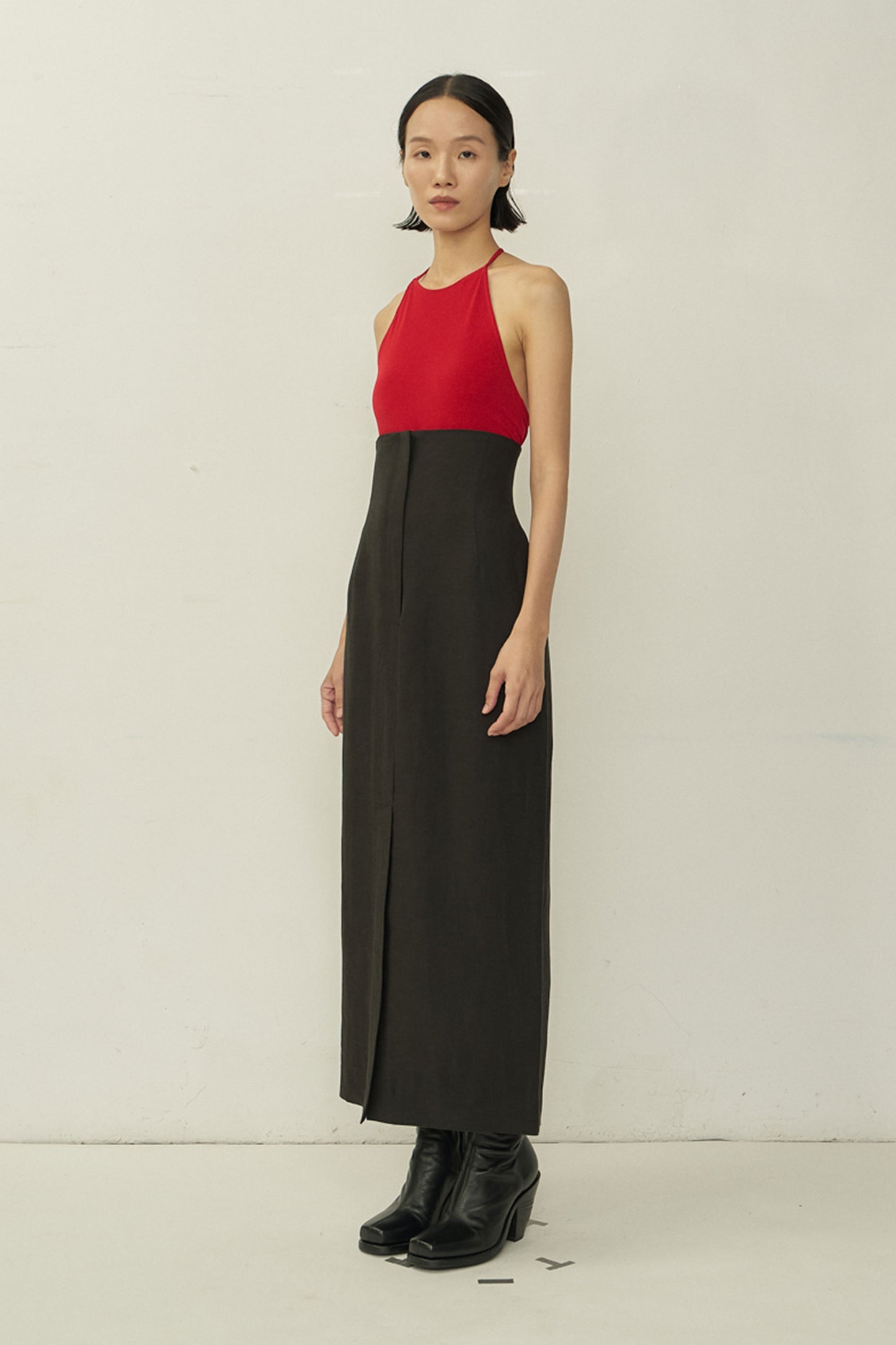 RED SKINNY APRON TOP (MADE TO ORDER)