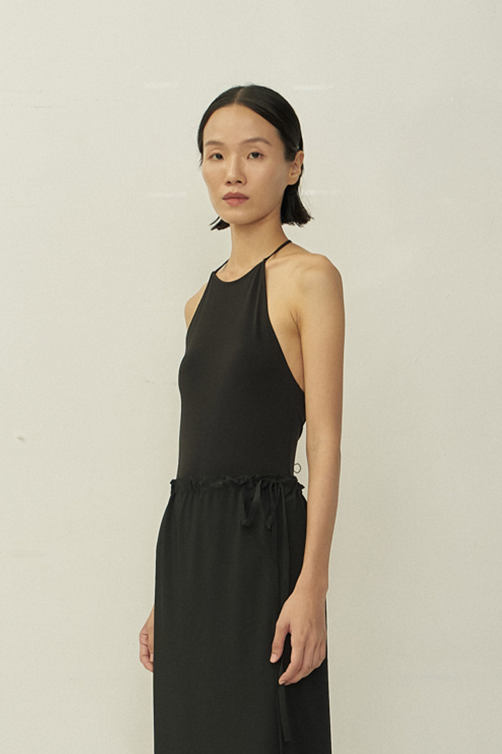 BLACK SKINNY APRON TOP (MADE TO ORDER)