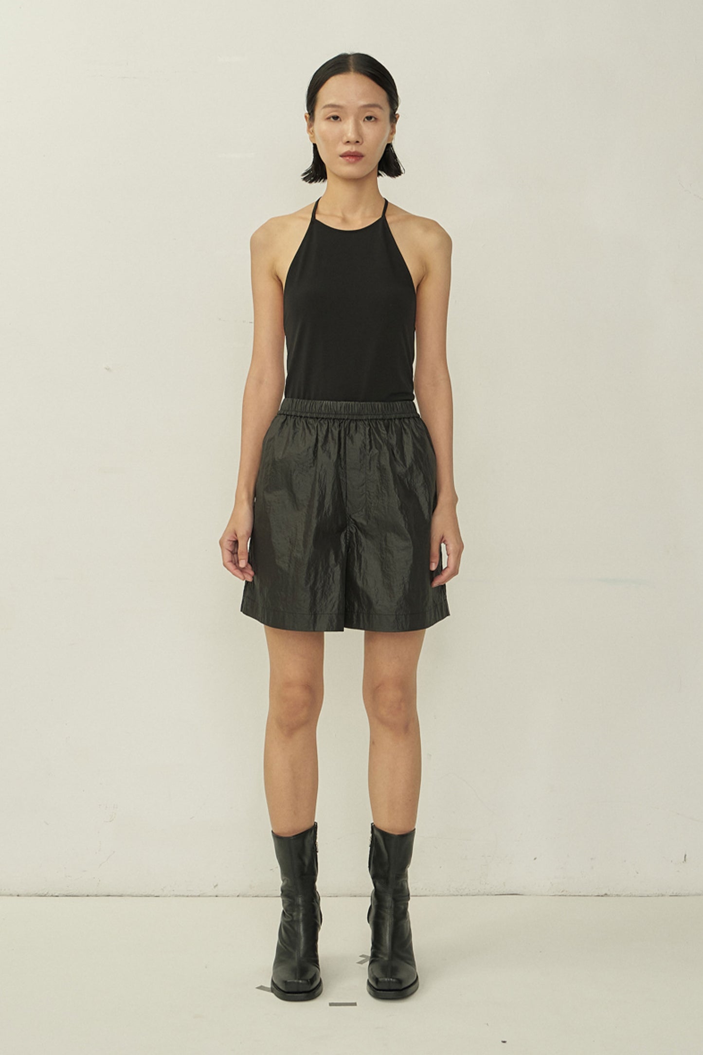 BLACK SKINNY APRON TOP (MADE TO ORDER)
