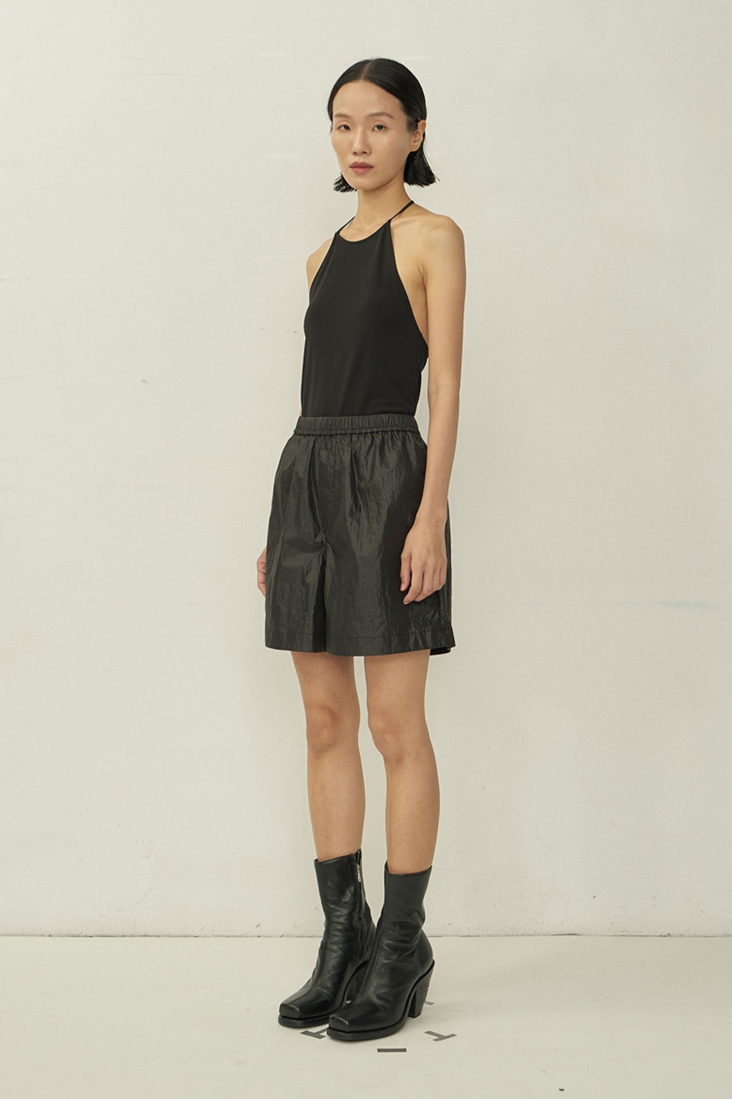 BLACK SKINNY APRON TOP (MADE TO ORDER)