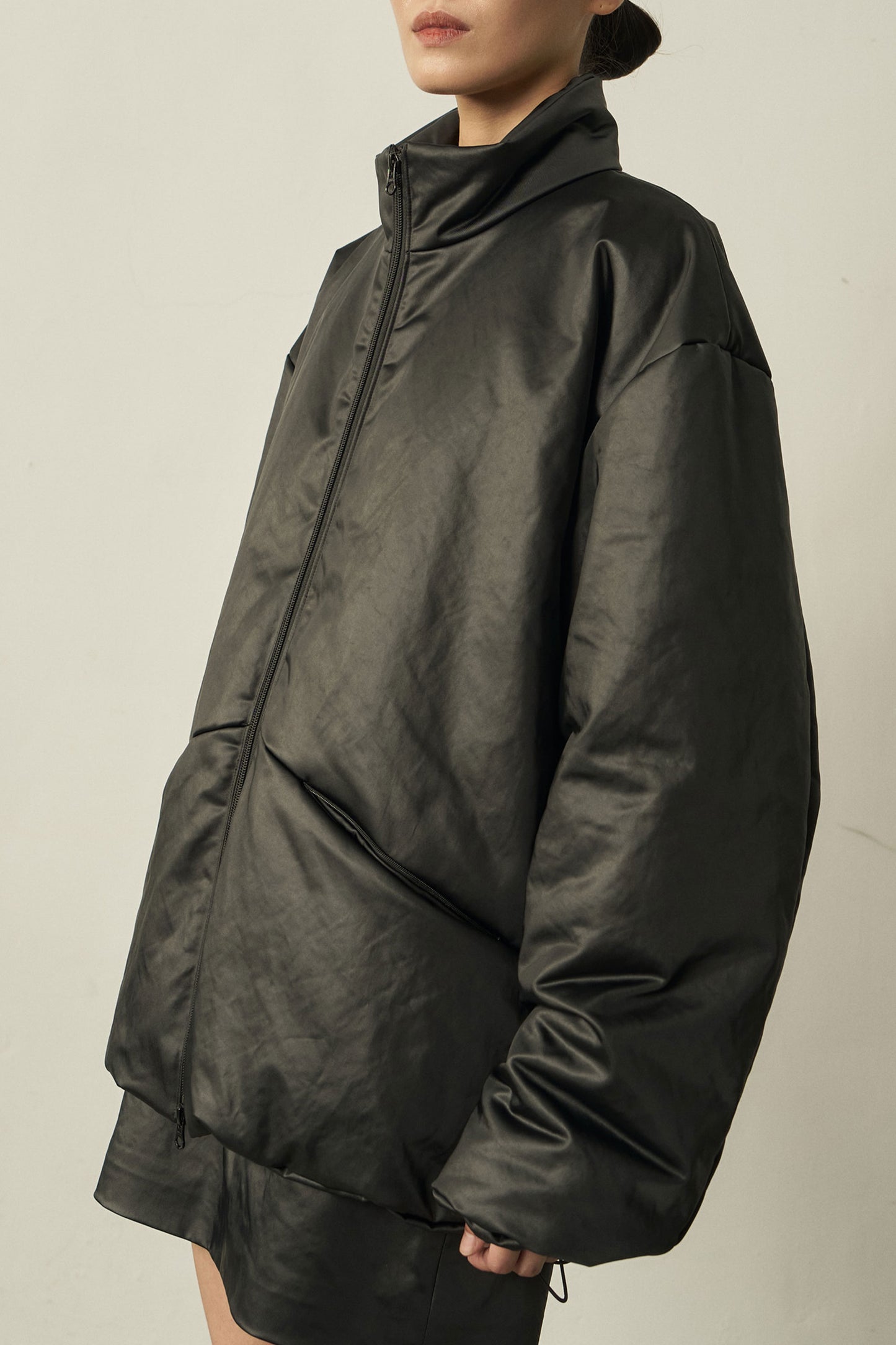 BLACK PADDED SHORT COAT
