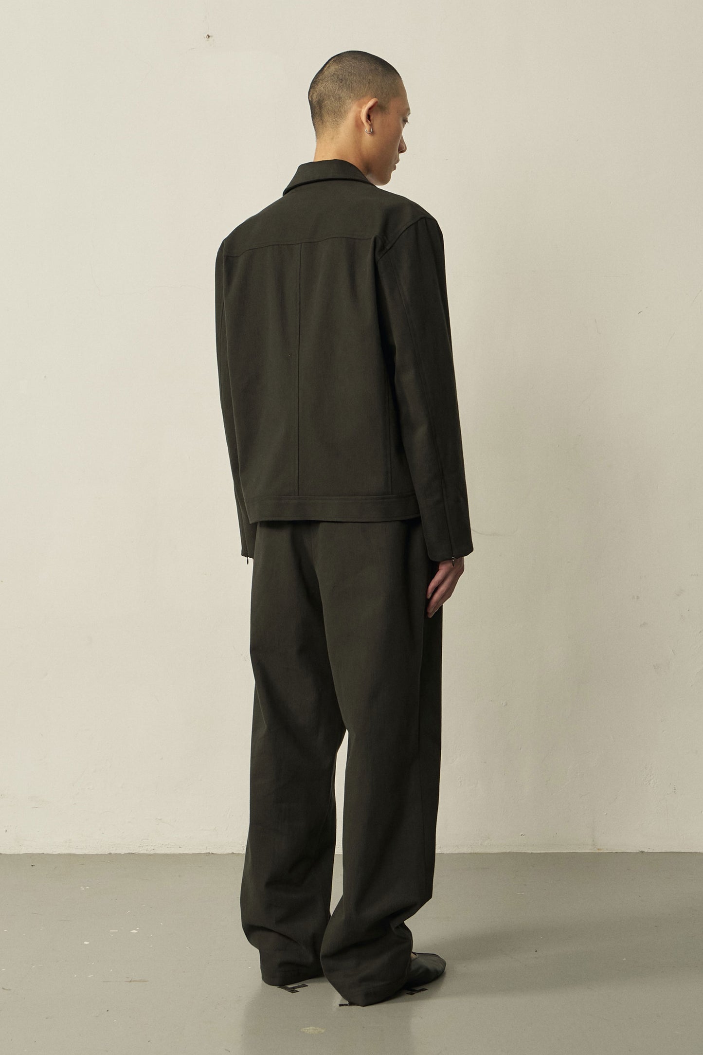 BLACK COTTON ZIP JACKET