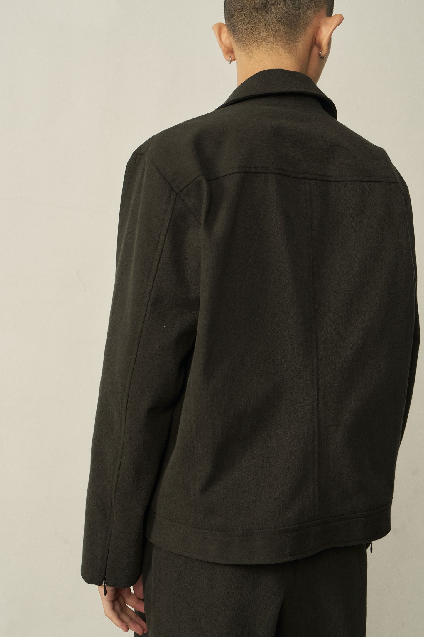 BLACK COTTON ZIP JACKET