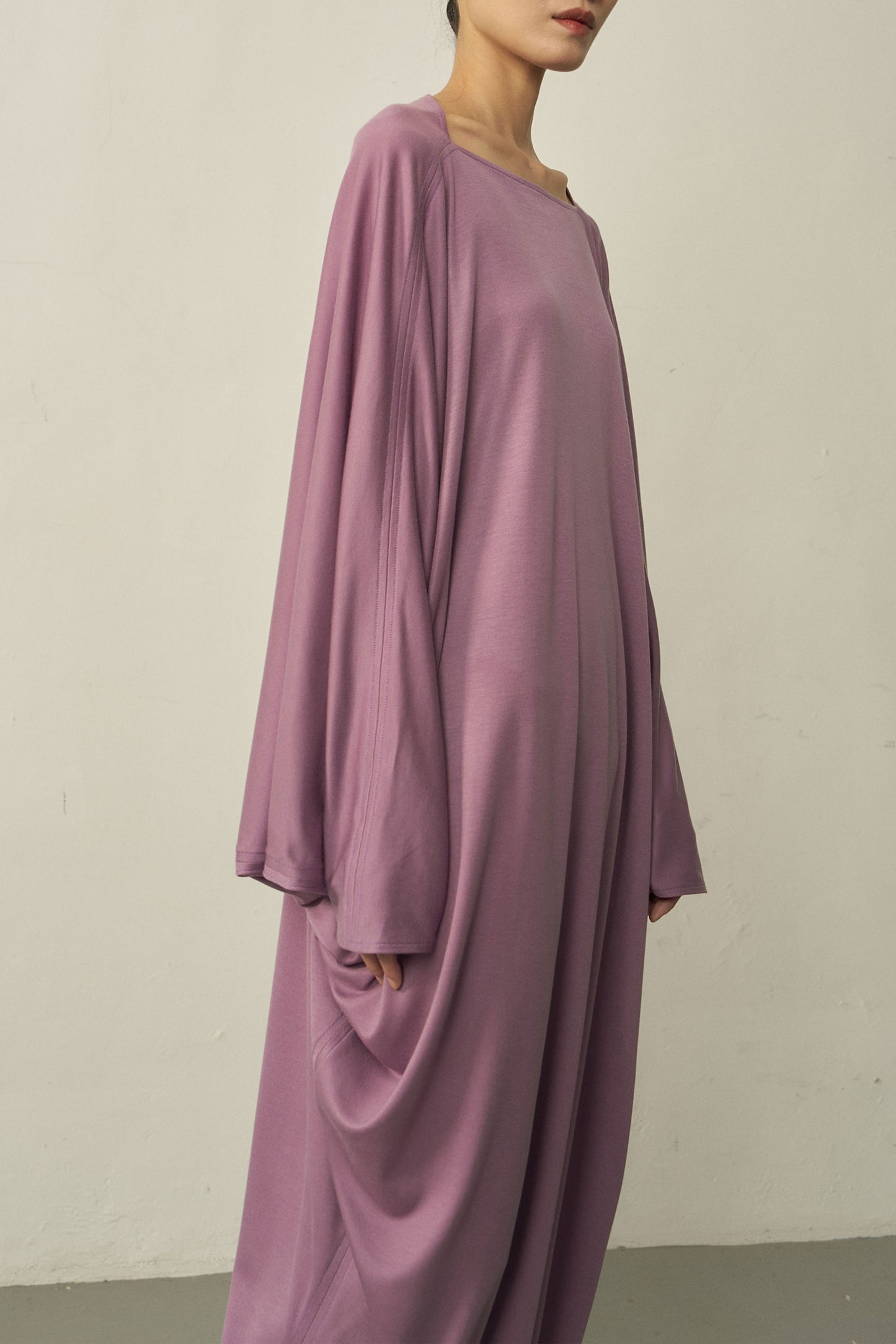 PURPLE TENCEL TRIANGLE DRESS