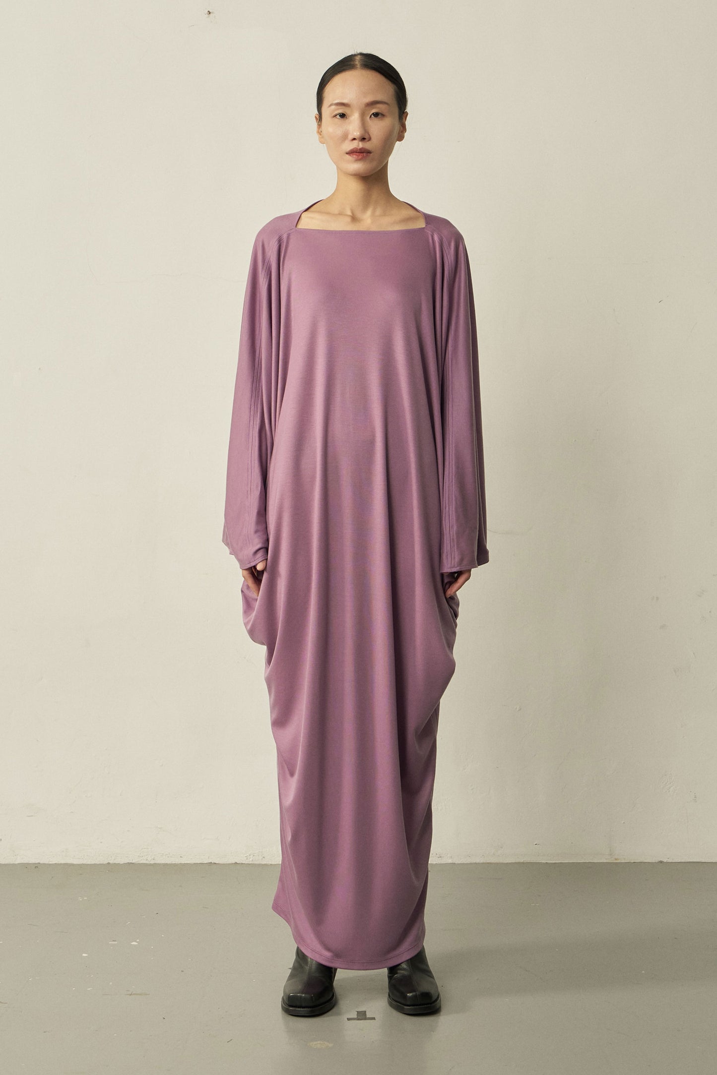PURPLE TENCEL TRIANGLE DRESS