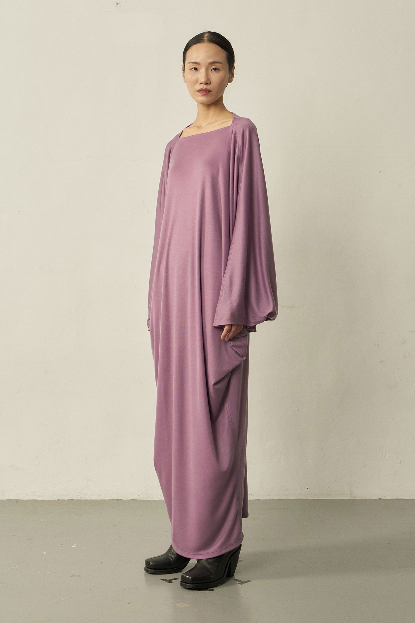 PURPLE TENCEL TRIANGLE DRESS