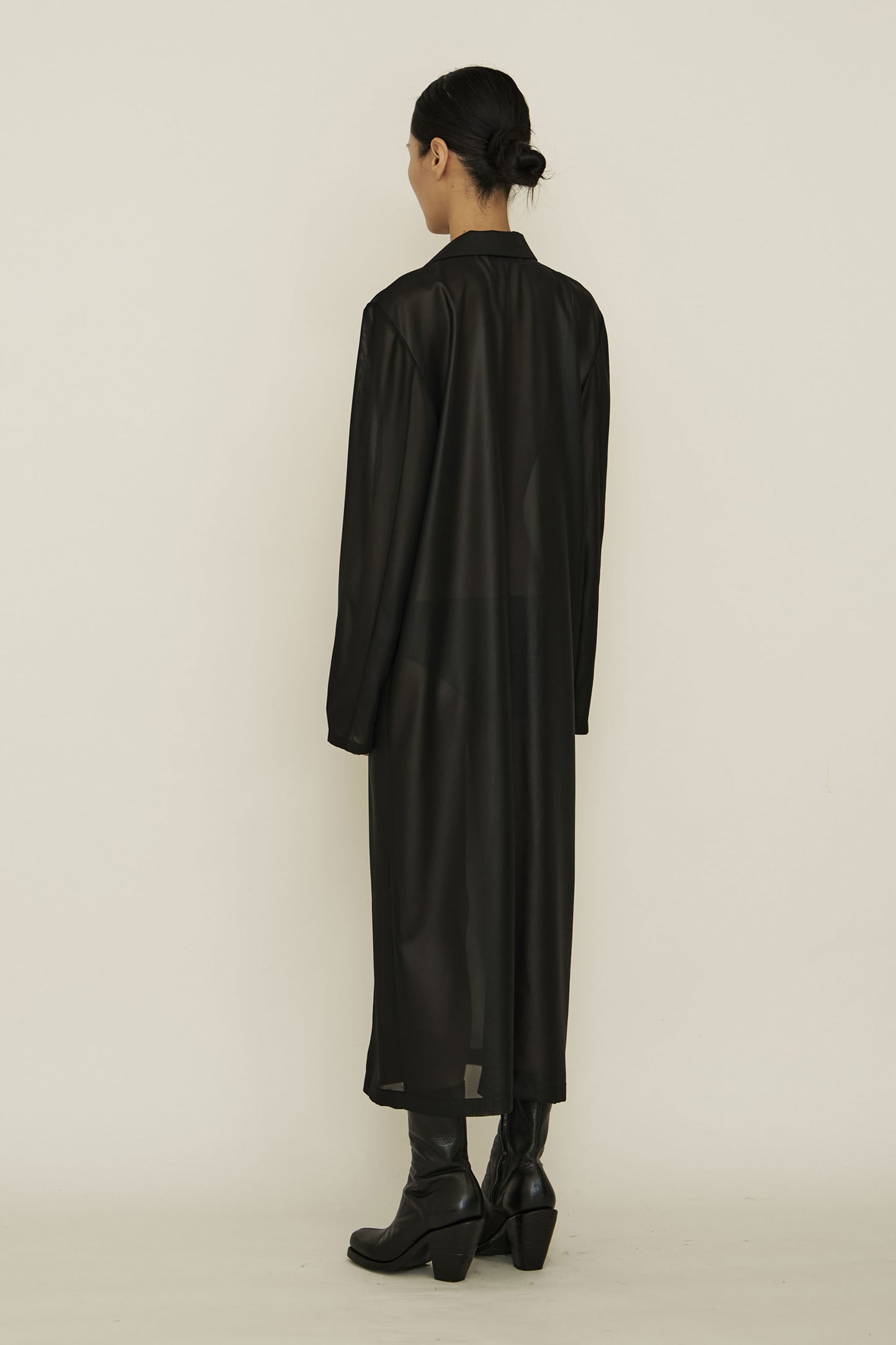 BLACK CHIFFON BLAZER DRESS