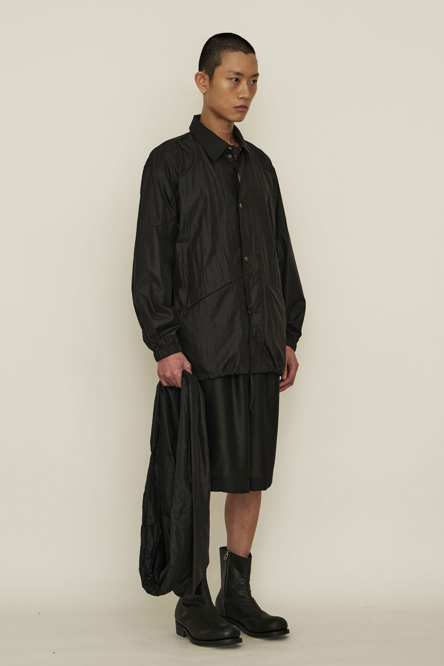 BLACK NYLON SCARF BAG
