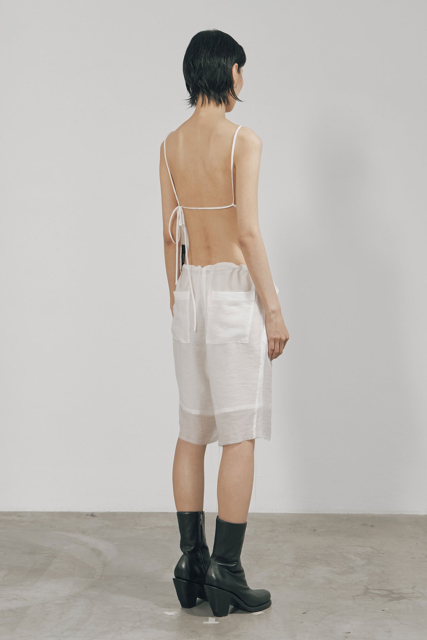 WHITE TENCEL OPEN BACK TOP