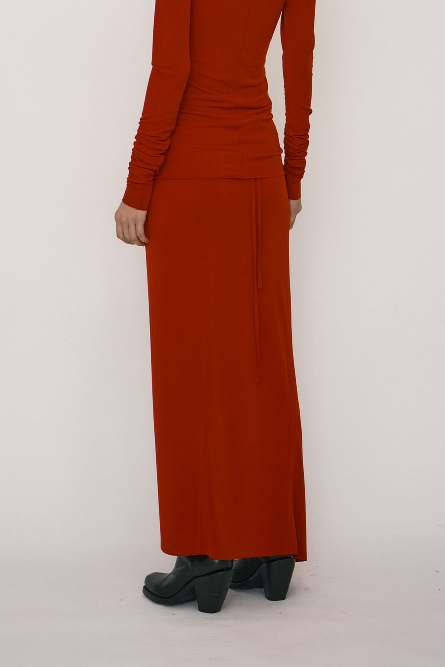 RED ONE-PIECE WRAP SKIRT