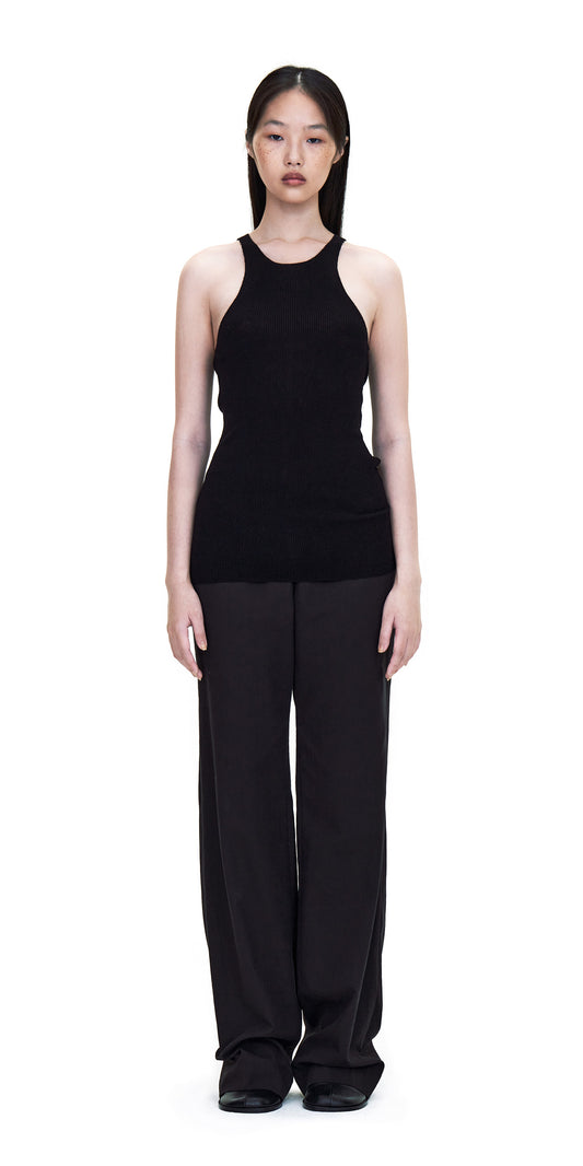 Black Slim Knit Tank Top