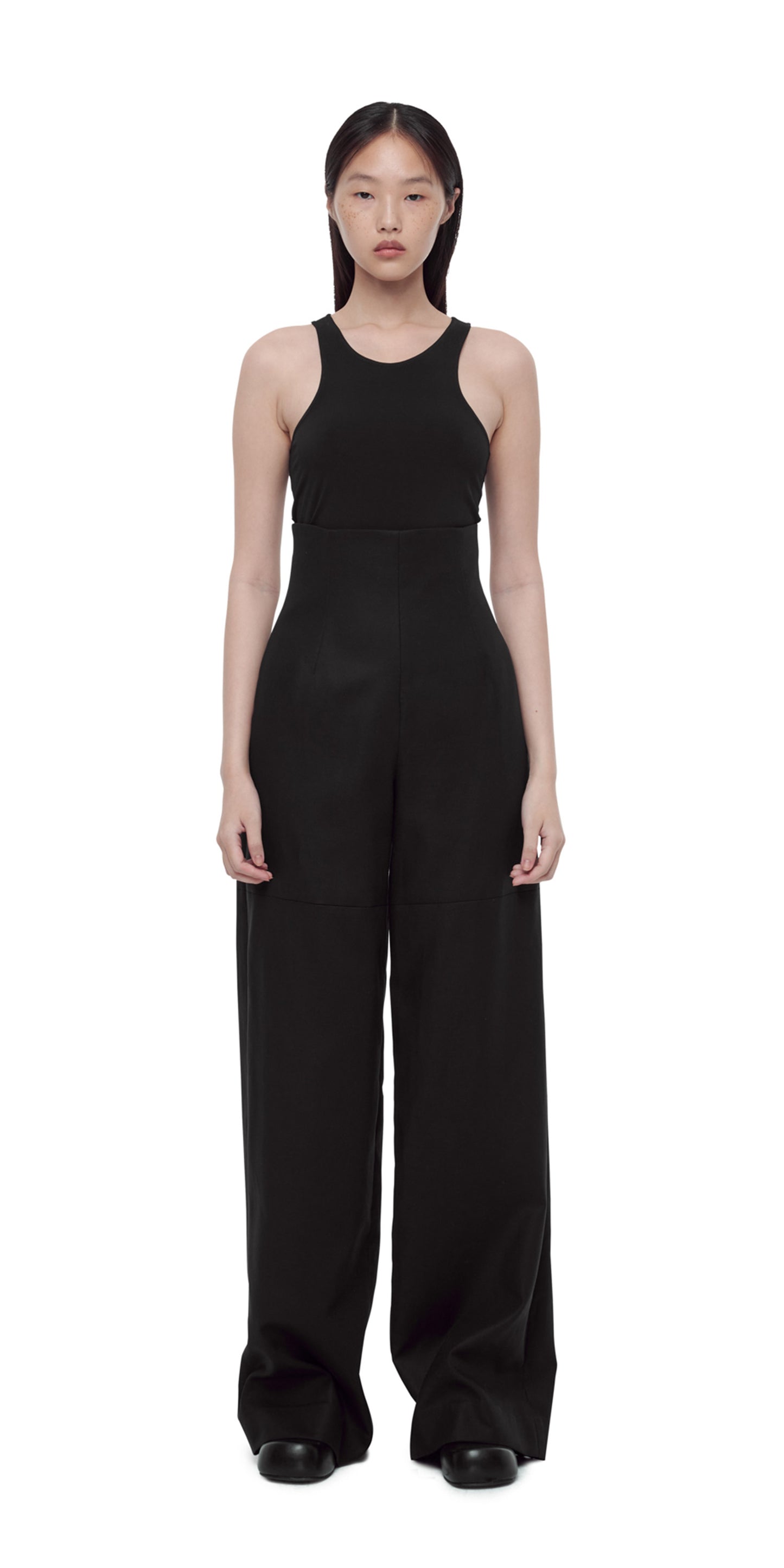 Black High-Waist Wide Trousers