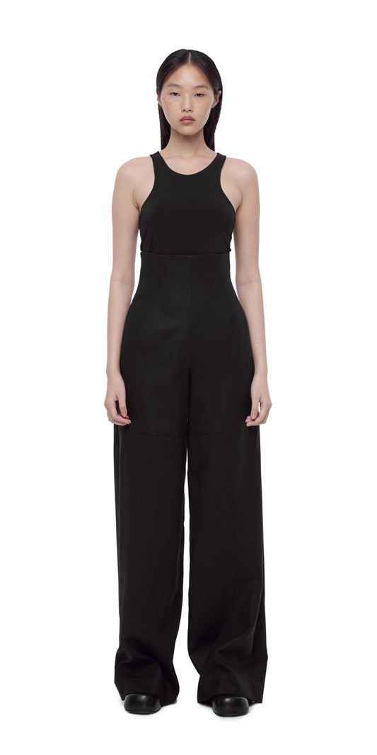 Black High-Waist Wide Trousers