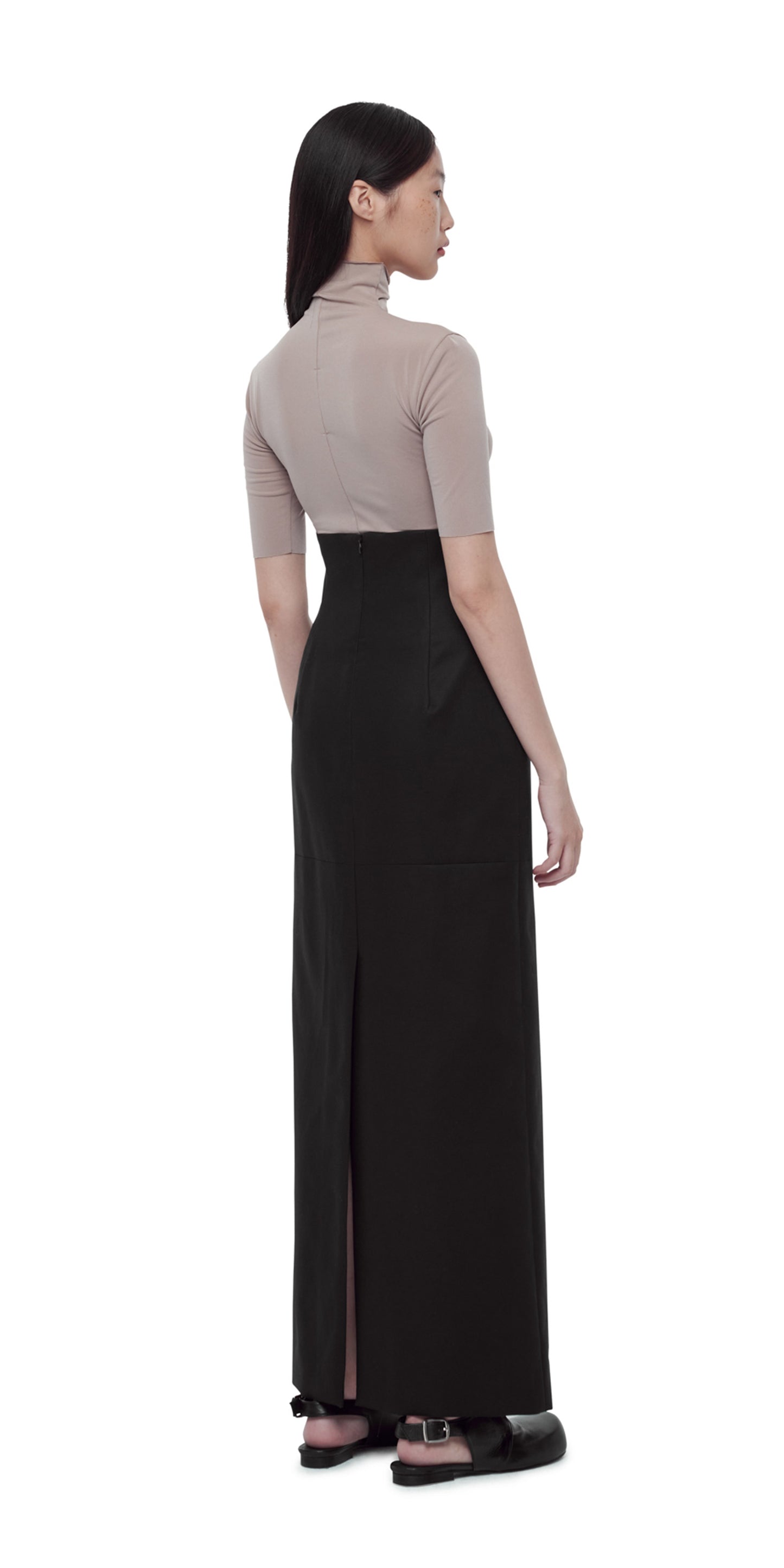 Black High-Waist Long Skirt