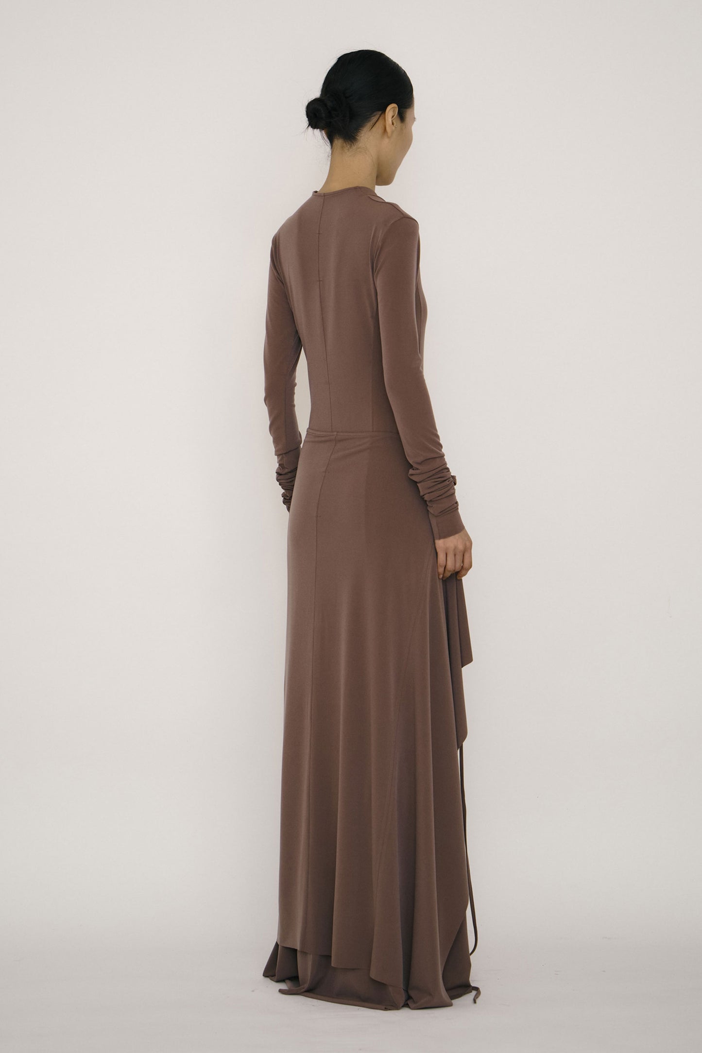 KHAKI ONE-PIECE WRAP SKIRT