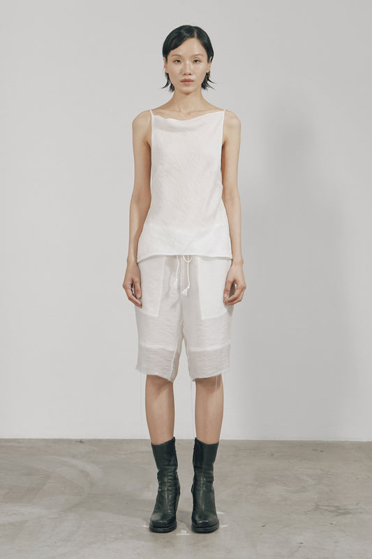 WHITE TENCEL OPEN BACK TOP