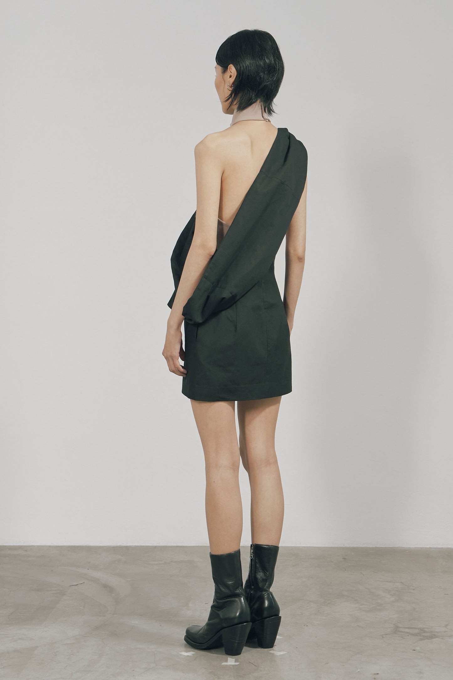 BLACK COTTON TWILL SCARF BAG