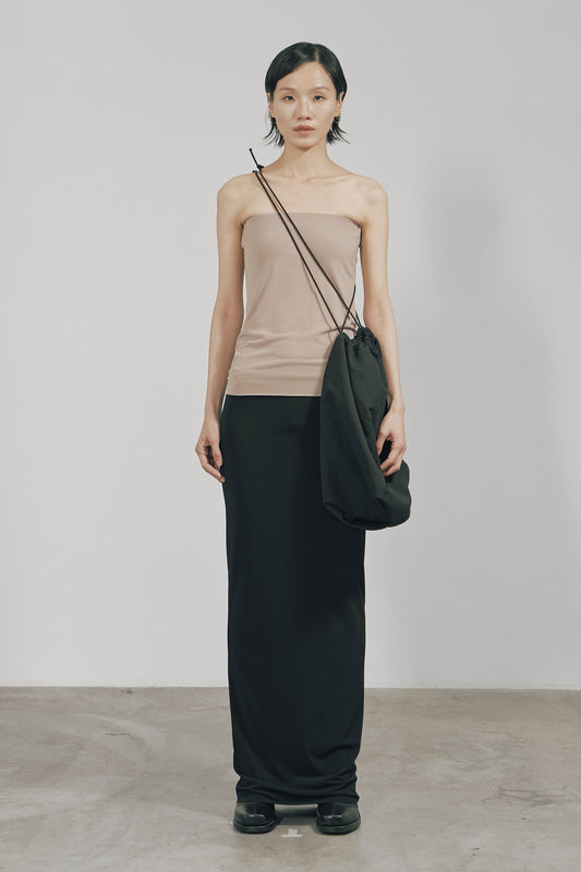 BLACK SKINNY MAXI SKIRT