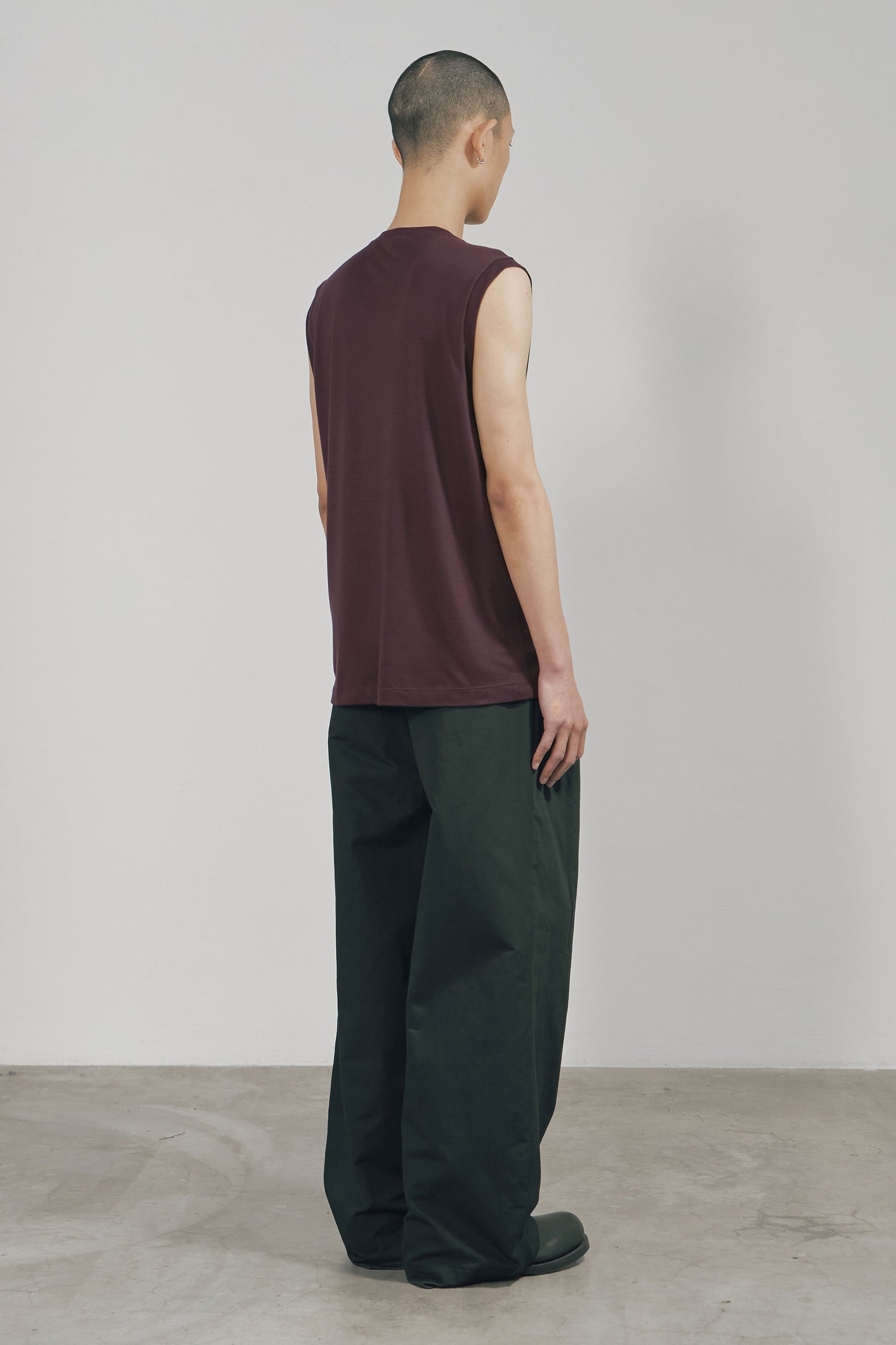 DARK RED TENCEL JERSEY WIDE TANK TOP (MADE TO ORDER)