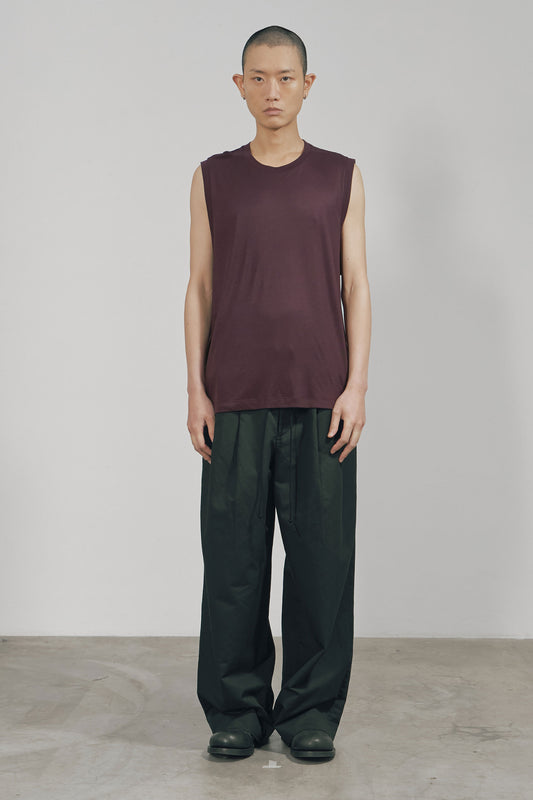 DARK RED TENCEL JERSEY WIDE TANK TOP (MADE TO ORDER)