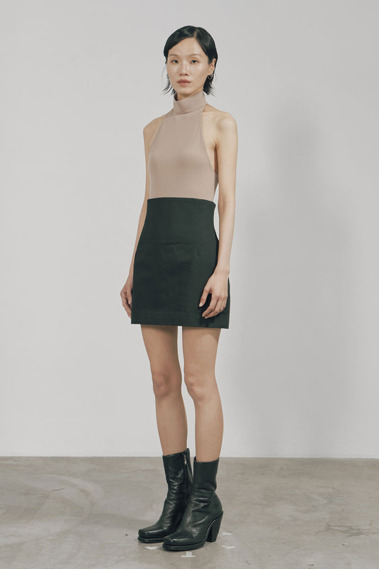 NUDE SKINNY HIGH HALTERNECK TOP
