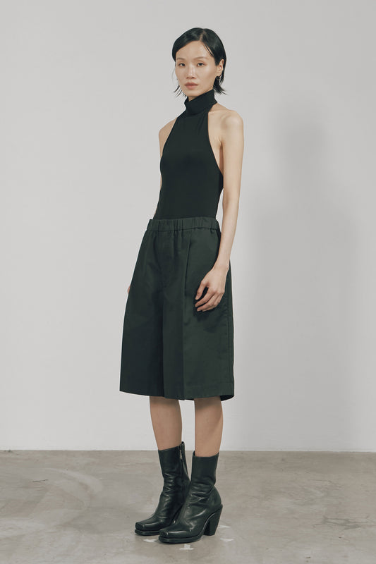BLACK SKINNY HIGH HALTERNECK TOP