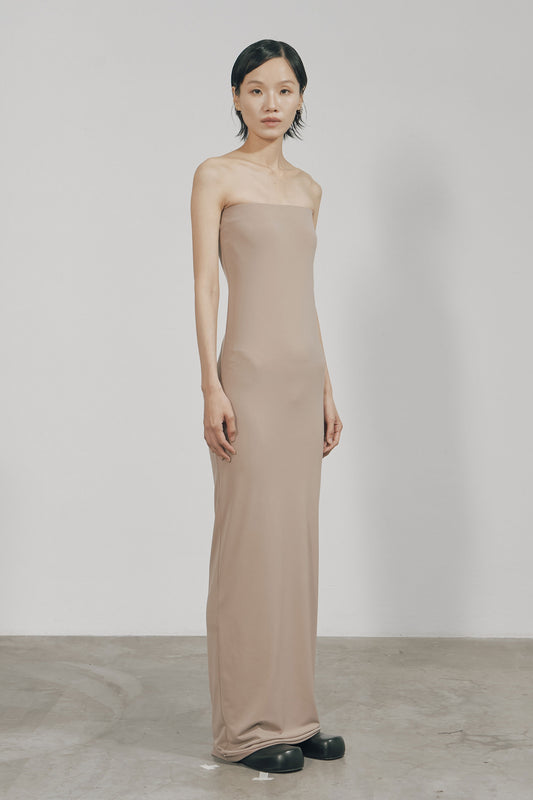NUDE SKINNY TUBE MAXI DRESS