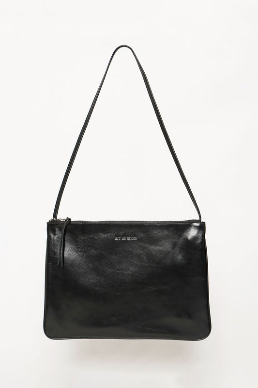 BLACK LEATHER SHOULDER BAG